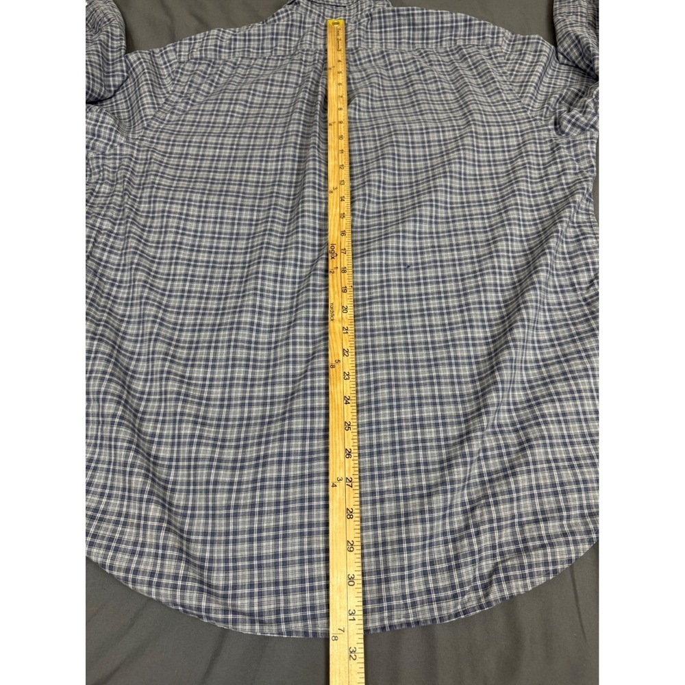 Ralph Lauren Classic Fit Plaid Button Down Shirt Mens Blue Grey Long Sleeve - Picture 4 of 16